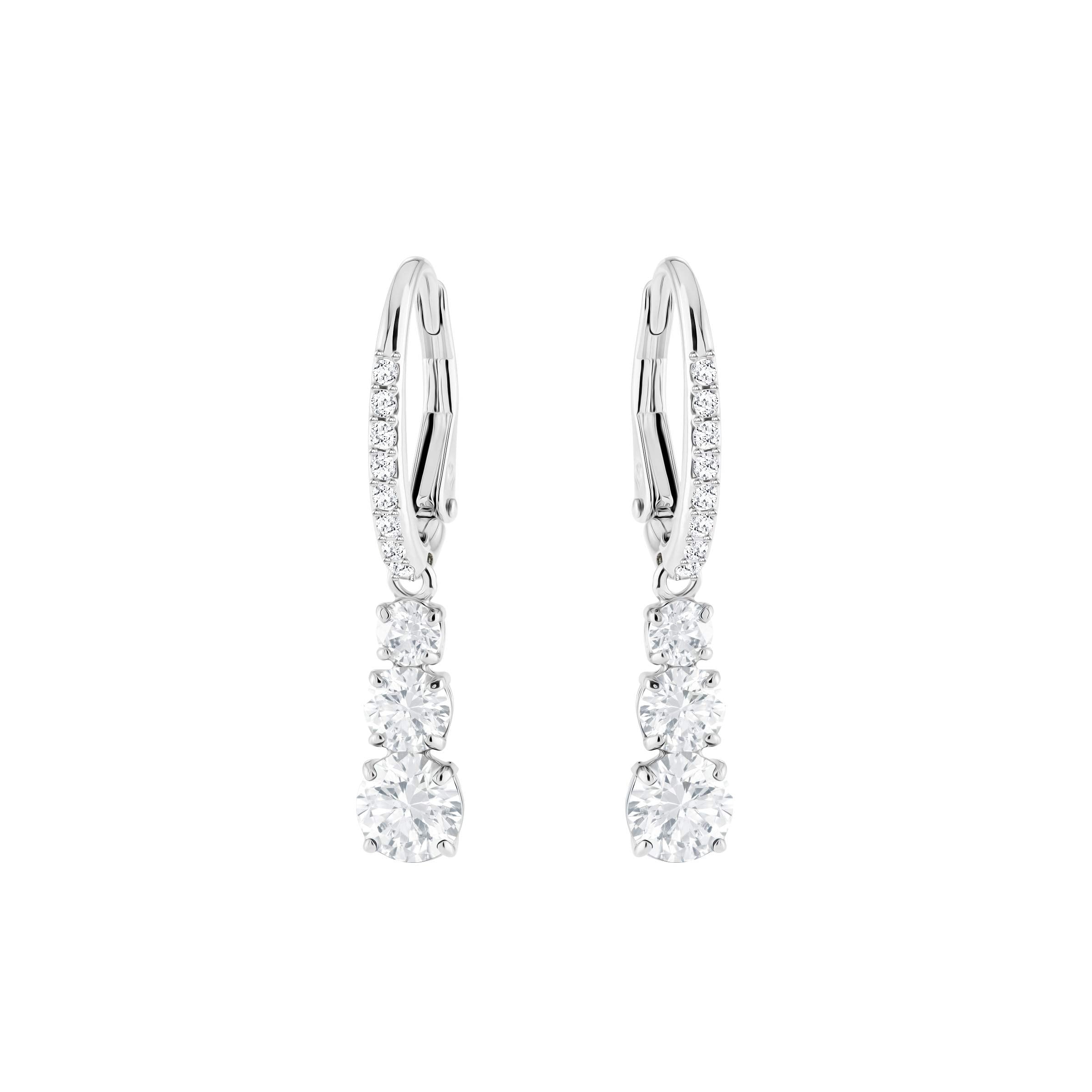 SWAROVSKI Women's Attract Trilogy Jewelry Collection, Rhodium Finish, Clear Crystals - JOY2ESpree