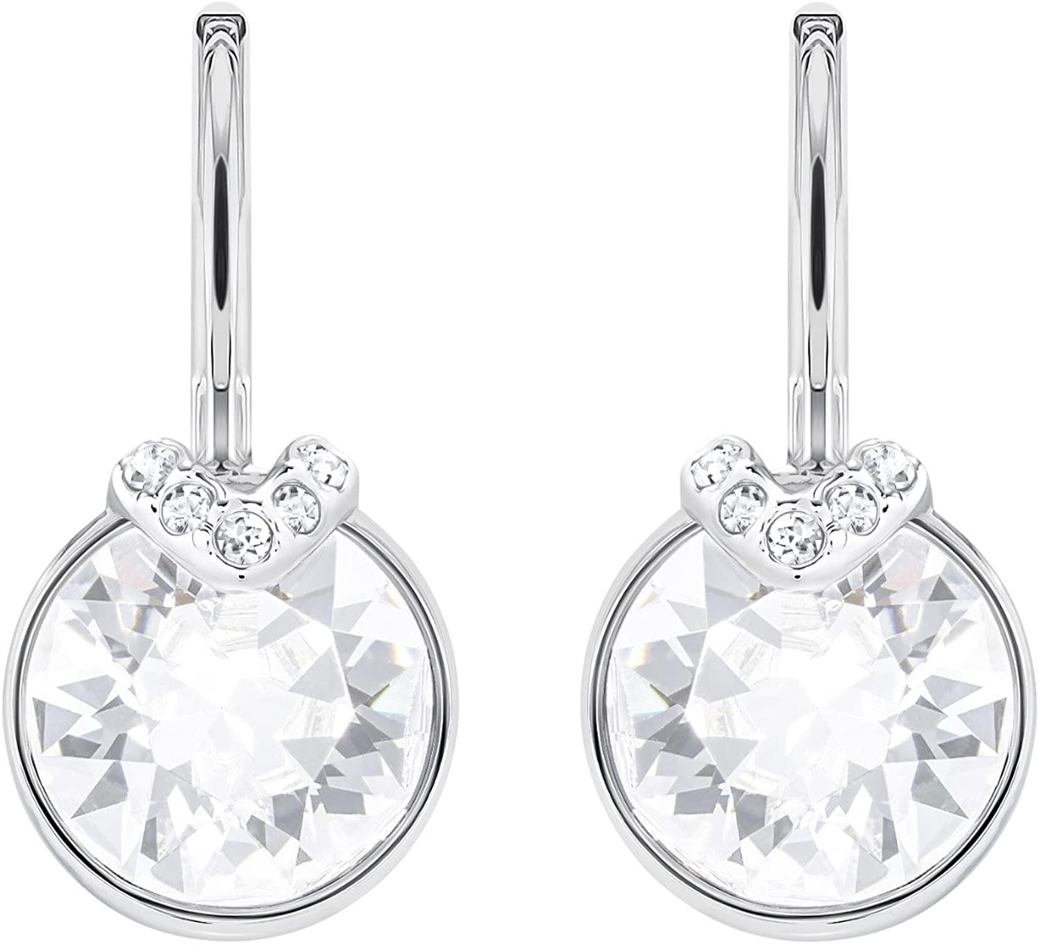 SWAROVSKI Women's Bella V Crystal Earrings Collection, Gray Crystals, Pink Crystals, Clear Crystals - JOY2ESpree