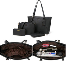 
                        
                          Load image into Gallery viewer, Women Fashion Handbags Wallet Tote Bag Shoulder Bag Top Handle Satchel Purse Set 4pcs
                        
                      