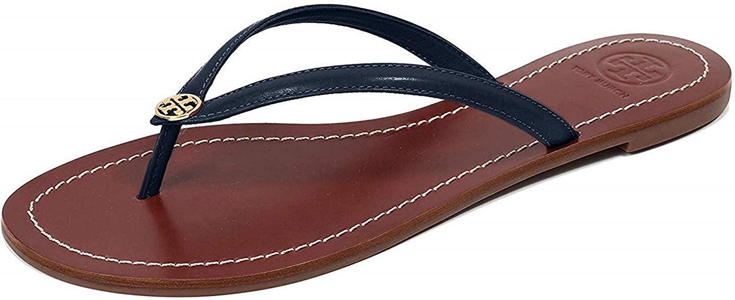 Tory Burch Womens Terra Thong Leather Open Toe Casual Slide Sandals - JOY2ESpree
