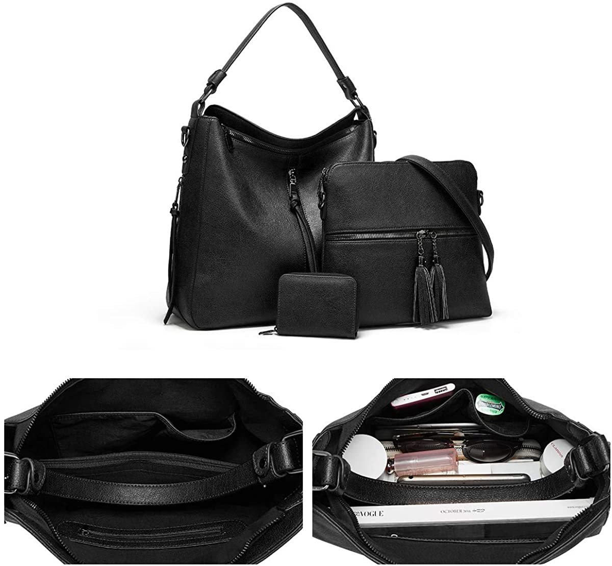 Women Fashion Handbags Wallet Tote Bag Shoulder Bag Top Handle Satchel Purse Set 4pcs
