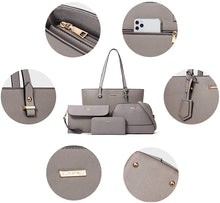 
                        
                          Load image into Gallery viewer, Women Fashion Handbags Wallet Tote Bag Shoulder Bag Top Handle Satchel Purse Set 4pcs
                        
                      