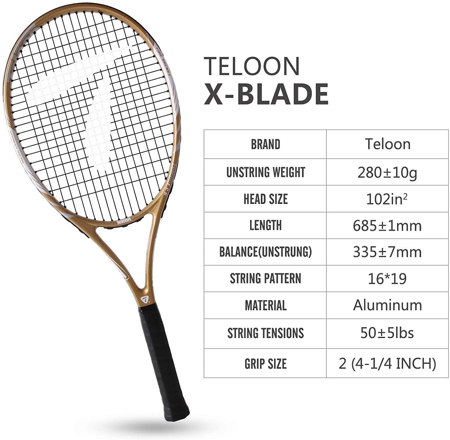 Teloon Recreational Adult Tennis Rackets-27 inch Tennis Racquet for Men and Women College Students Beginner Tennis Racket. - JOY2ESpree