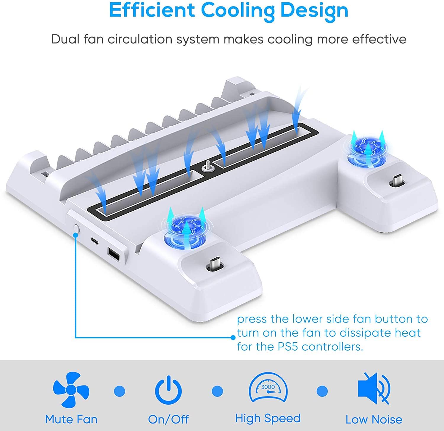 Vertical Stand with Cooling Fan for PS5 Console and Playstation 5 Digital Edition - JOY2ESpree
