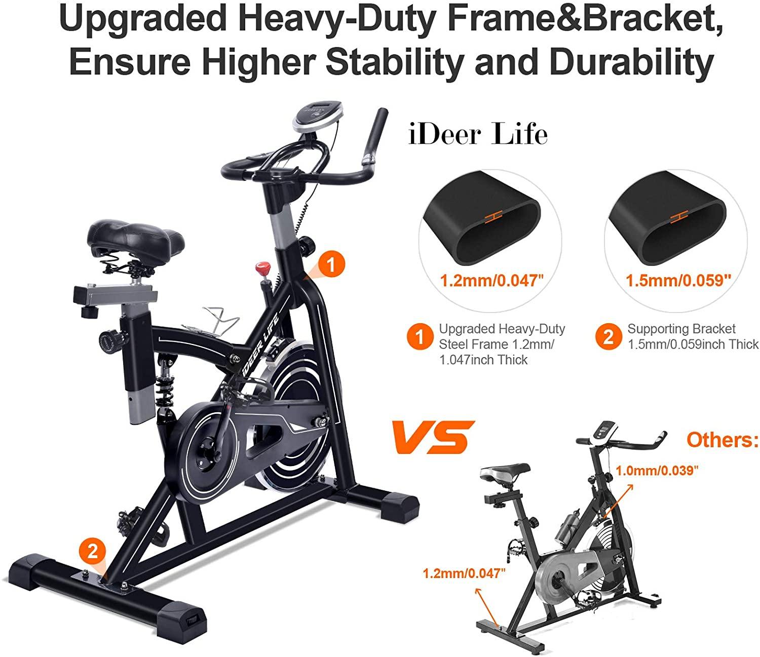 IDEER LIFE Indoor Cycling Bike Stationary Exercise Bike for Home Cardio Workout Smooth Drive - JOY2ESpree