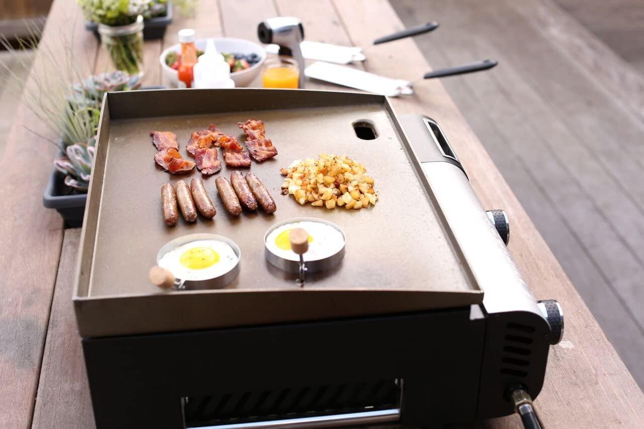 Cuisinart CGG-888 Grill Stainless Steel Lid 22-Inch Round Outdoor Flat Top Gas, 360° Griddle Cooking Center - JOY2ESpree