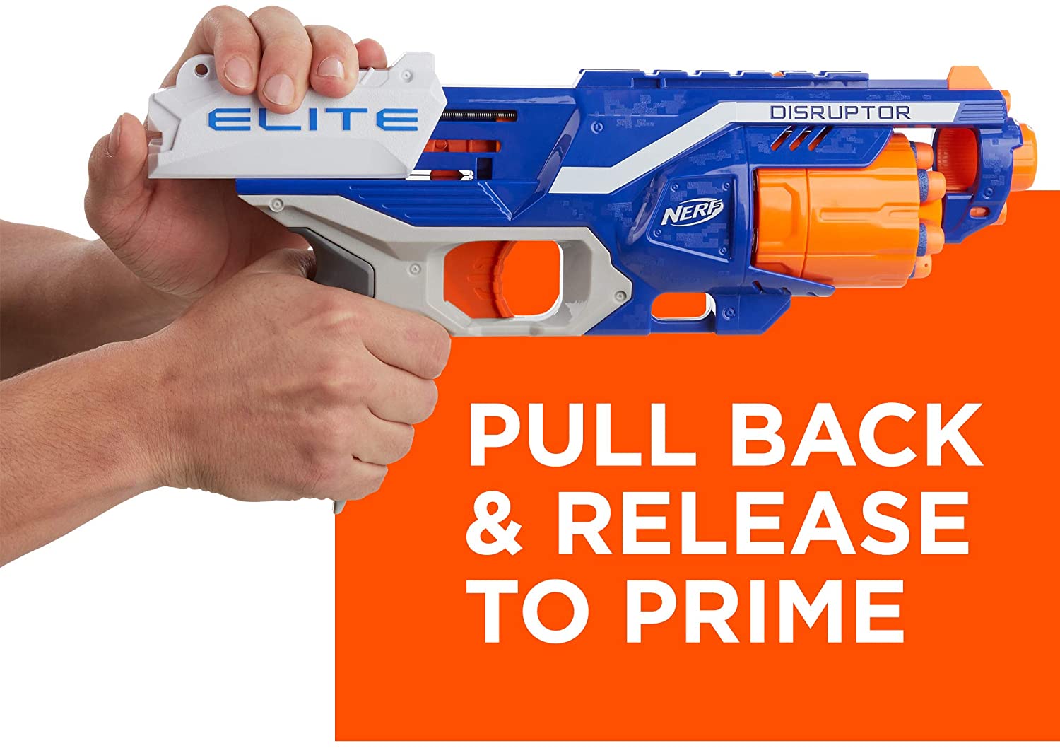 Nerf Disruptor Elite Blaster -- 6-Dart Rotating Drum, Slam Fire, Includes 6 Official Nerf Elite Darts -- For Kids, Teens, Adults