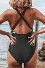 
                        
                          Load image into Gallery viewer, CUPSHE Women's One Piece Swimsuit V Neck Tummy Control Cross Back Vintage Swimwear Bathing Suits
                        
                      