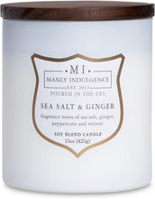 
                        
                          Load image into Gallery viewer, Manly Indulgence Sea Salt &amp; Ginger Scented Jar Candle, 15 Oz, White
                        
                      