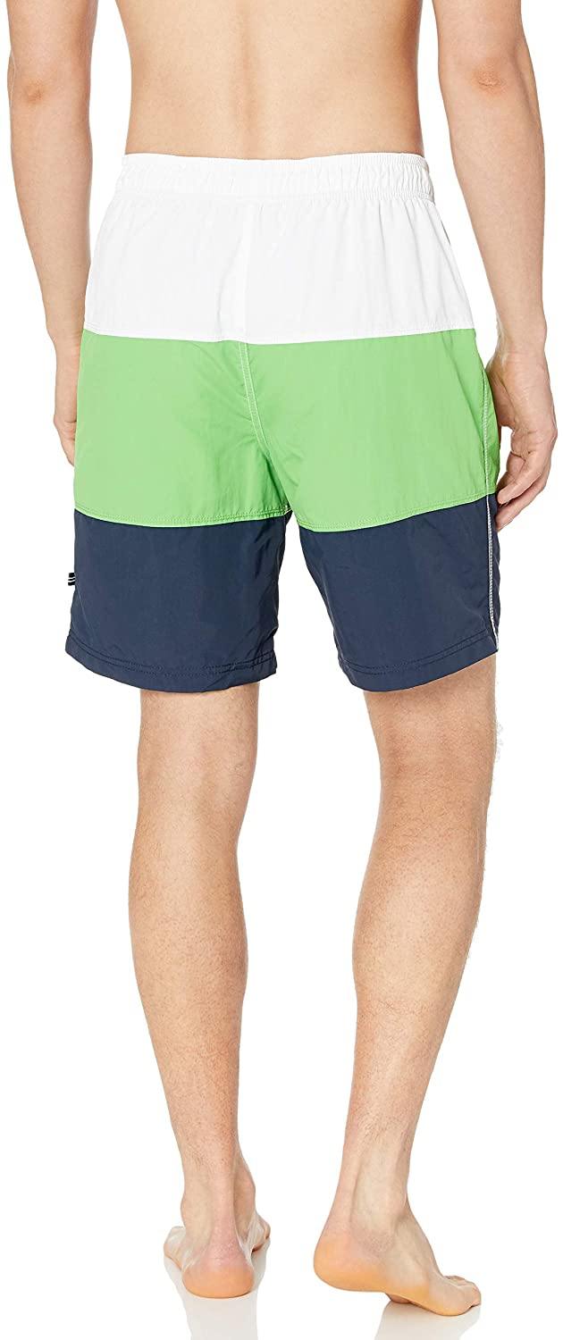 Nautica Men's Quick Dry Classic Logo Tri-Block Series Swim Trunk - JOY2ESpree