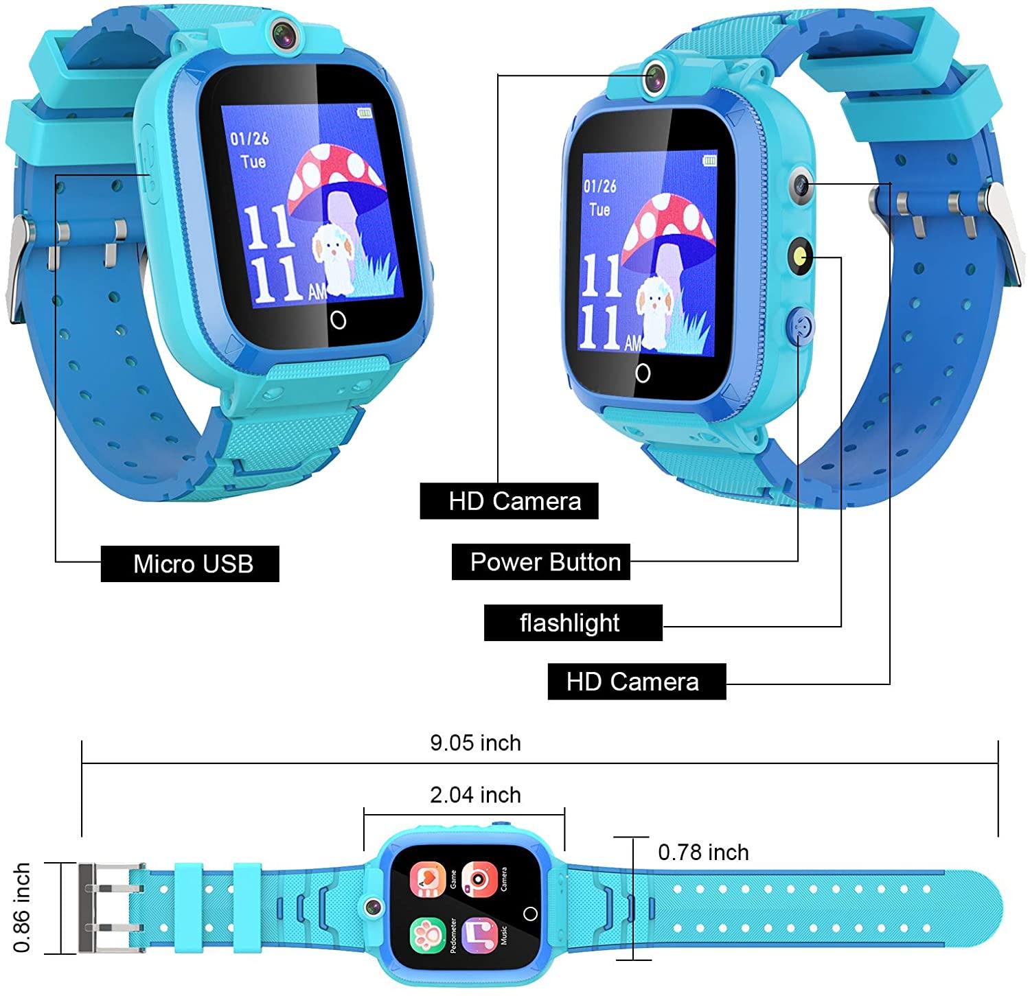 CMKJ Kids Smart Watch for Boys Girls, Children’s Touchscreen Gaming Smartwatch - JOY2ESpree