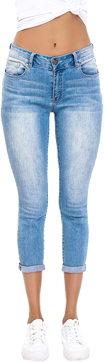 Resfeber Women's Ripped Boyfriend Jeans Cute Distressed Jeans Stretch Skinny Jeans with Hole