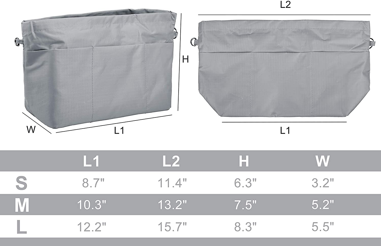 Vercord Purse Organizer Insert Bag Tote Handbags Pocketbook Inserts Organizers Zipper 11 Pockets Black Medium