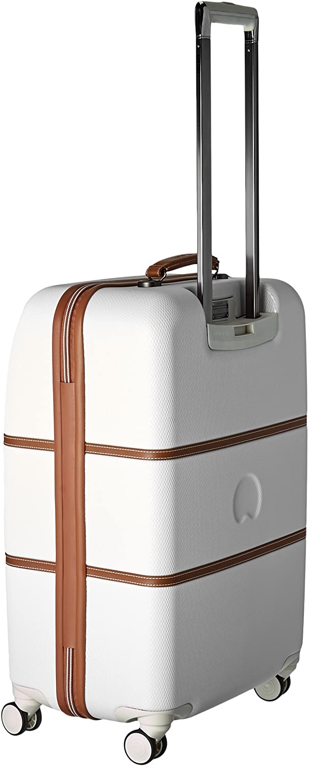 DELSEY Paris Chatelet Hardside Luggage with Spinner Wheels, Chocolate Brown, Checked-Large 28 Inch, with Brake