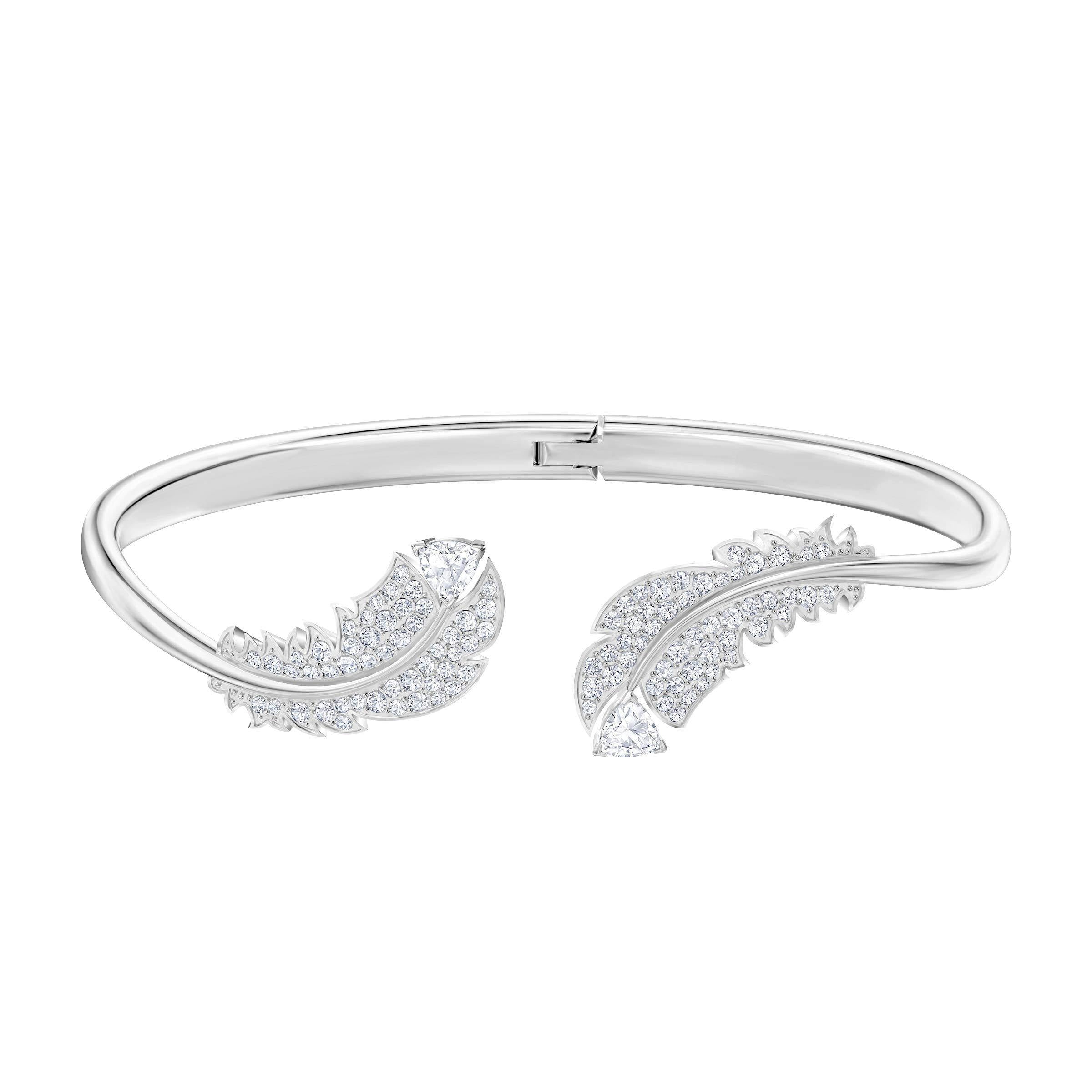 SWAROVSKI Women's Nice Bangle Bracelet Collection, Rhodium Finish, Clear Crystals - JOY2ESpree