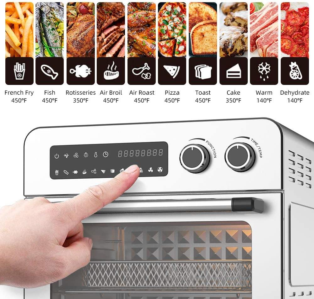 Air Fryer Toaster Oven Combo 8-in-1 Countertop Rotisserie & Dehydrator - JOY2ESpree