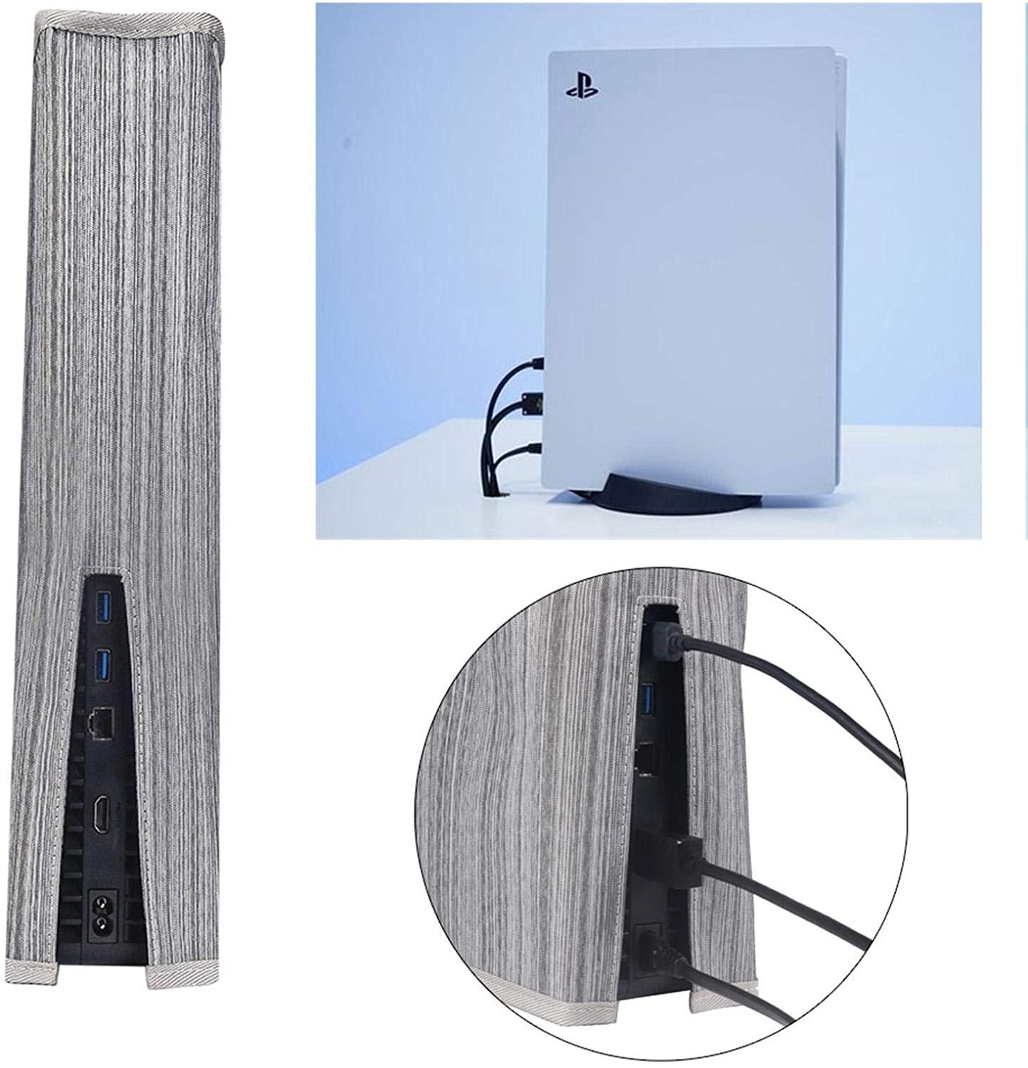 decwang Nylon PS5 Console Dust Cover, Soft Neat Lining Dust Guard for PS5 Console with Cable Port Precision Cut - JOY2ESpree