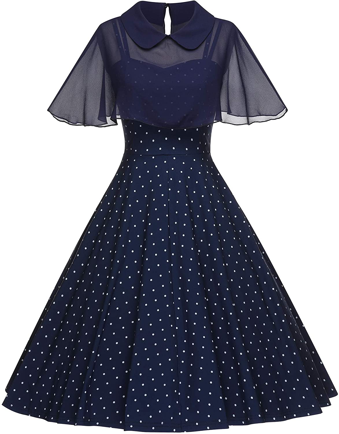 GownTown Women's 1950s Cloak Two-Piece Cocktail Dress