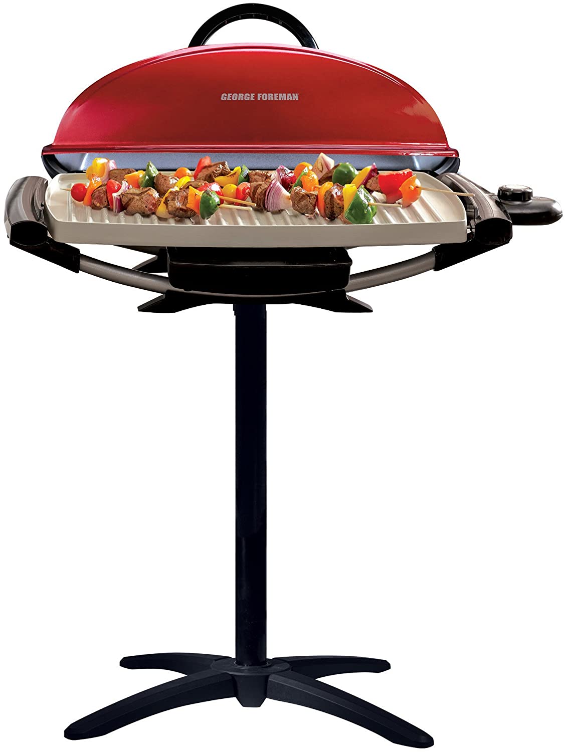 George Foreman 12-Serving Indoor/Outdoor Rectangular Electric Grill, Red, GFO201R - JOY2ESpree