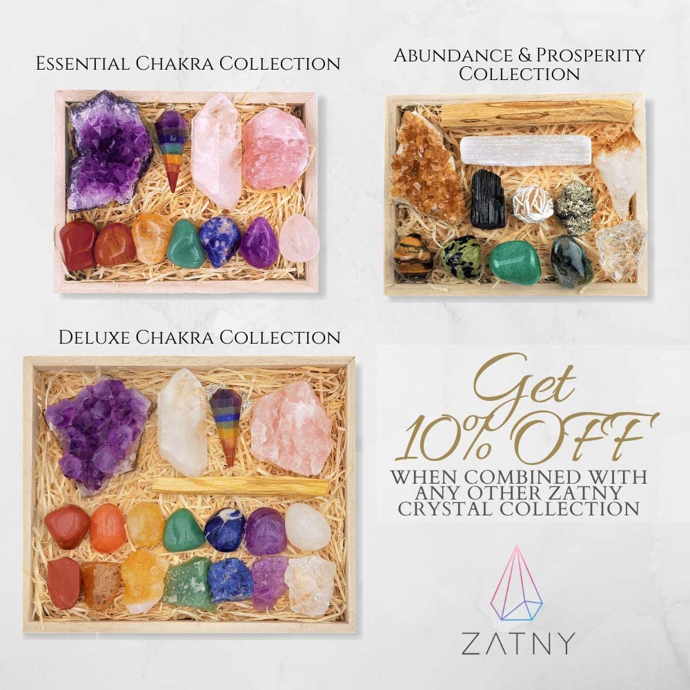 ZATNY Deluxe Healing Crystals in Wooden Box