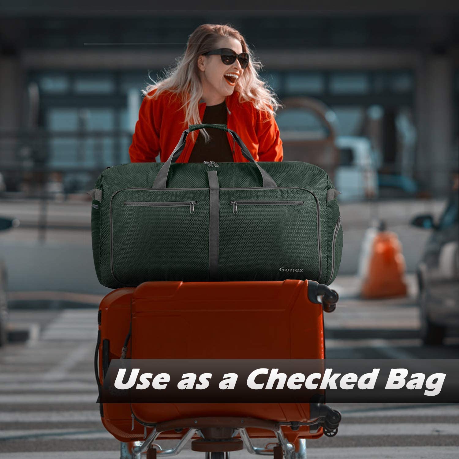 Gonex 150L Travel Duffel Bag Foldable Extra Large Duffle Bag XL Heavy Duty for Men Women for Luggage Shopping Gray