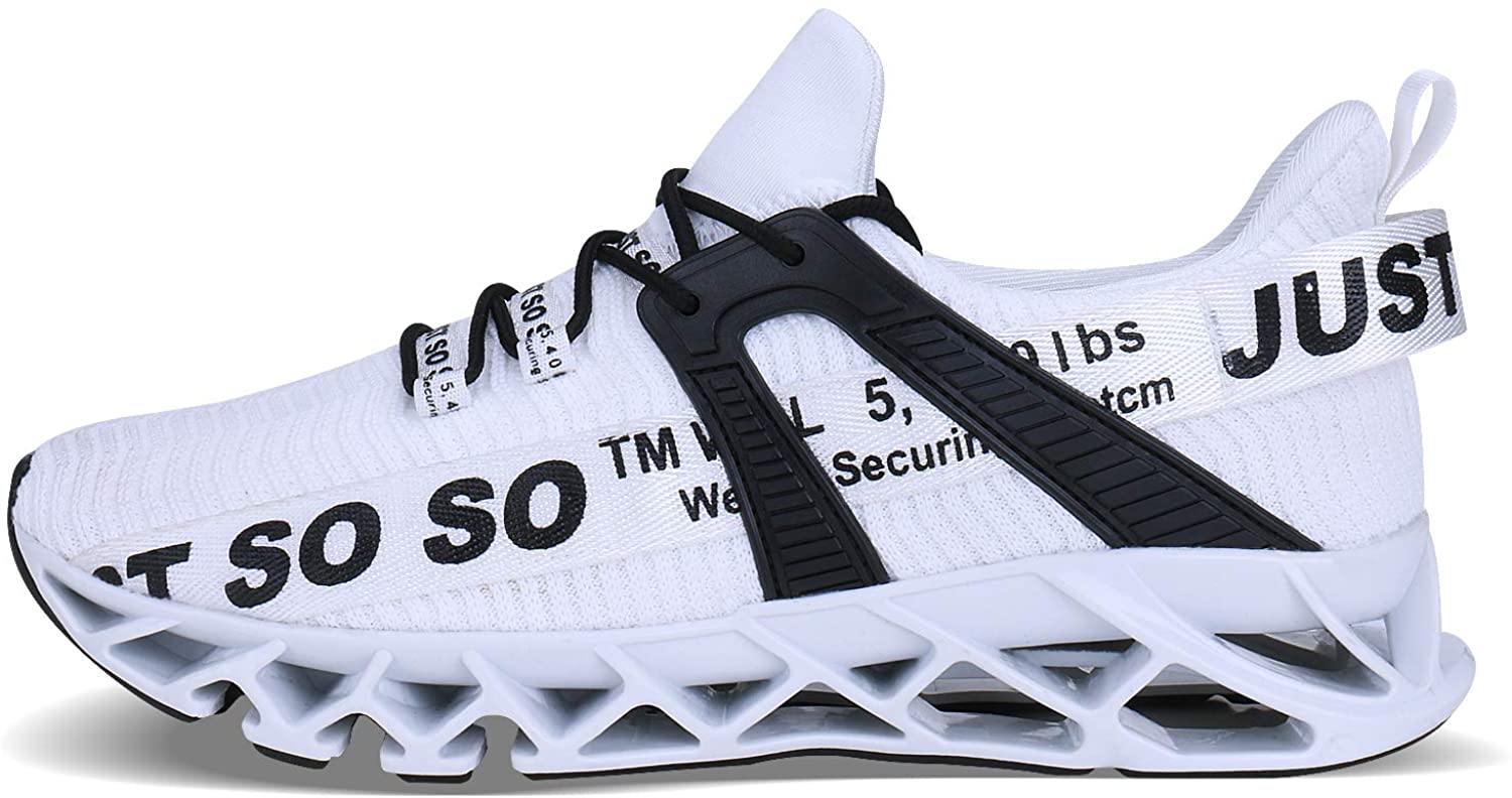 JSLEAP Mens Running Shoes Walking Non Slip Blade Type Sneakers
