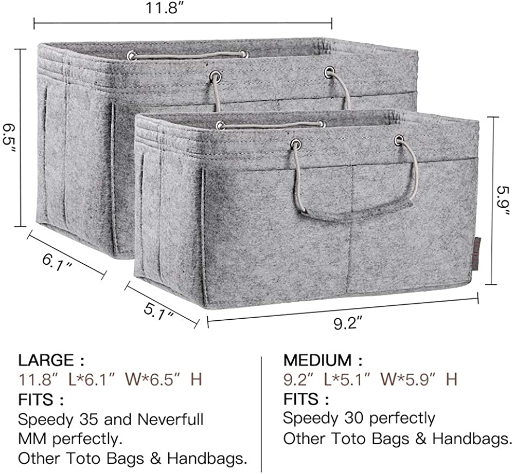 Purse Organizer, Multi-Pocket Felt Handbag Organizer, Purse Organizer Insert with Handles, Medium, Large, X-Large