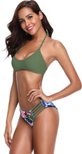 
                        
                          画像をギャラリービューアに読み込む, SHEKINI Women's Floral Printing Cutout Strappy Halter Swimsuits Bikini Suits
                        
                      