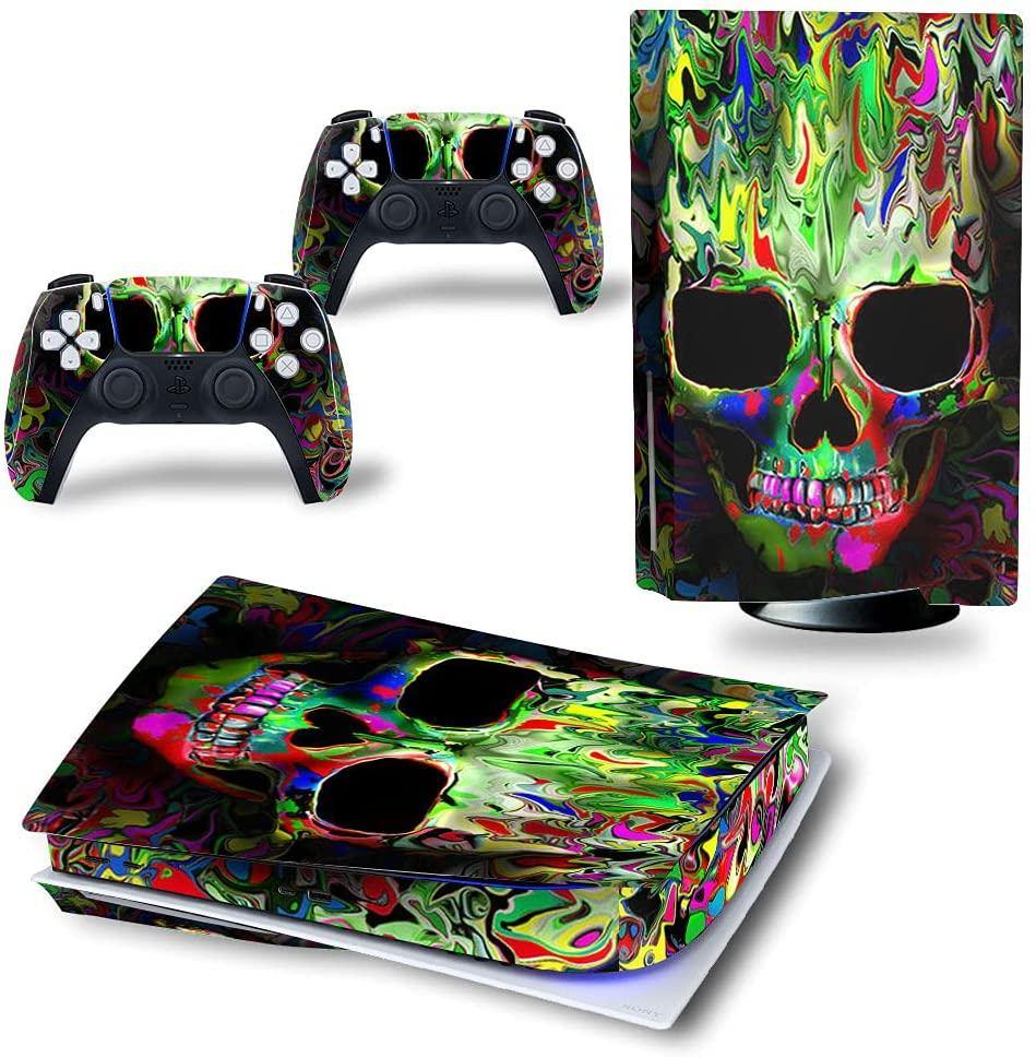 Mmoptop PS5 Skin for Playstation 5 Disc Version Console and Controller Vinyl Cover Skins Wrap - Black Pan-Ther - JOY2ESpree
