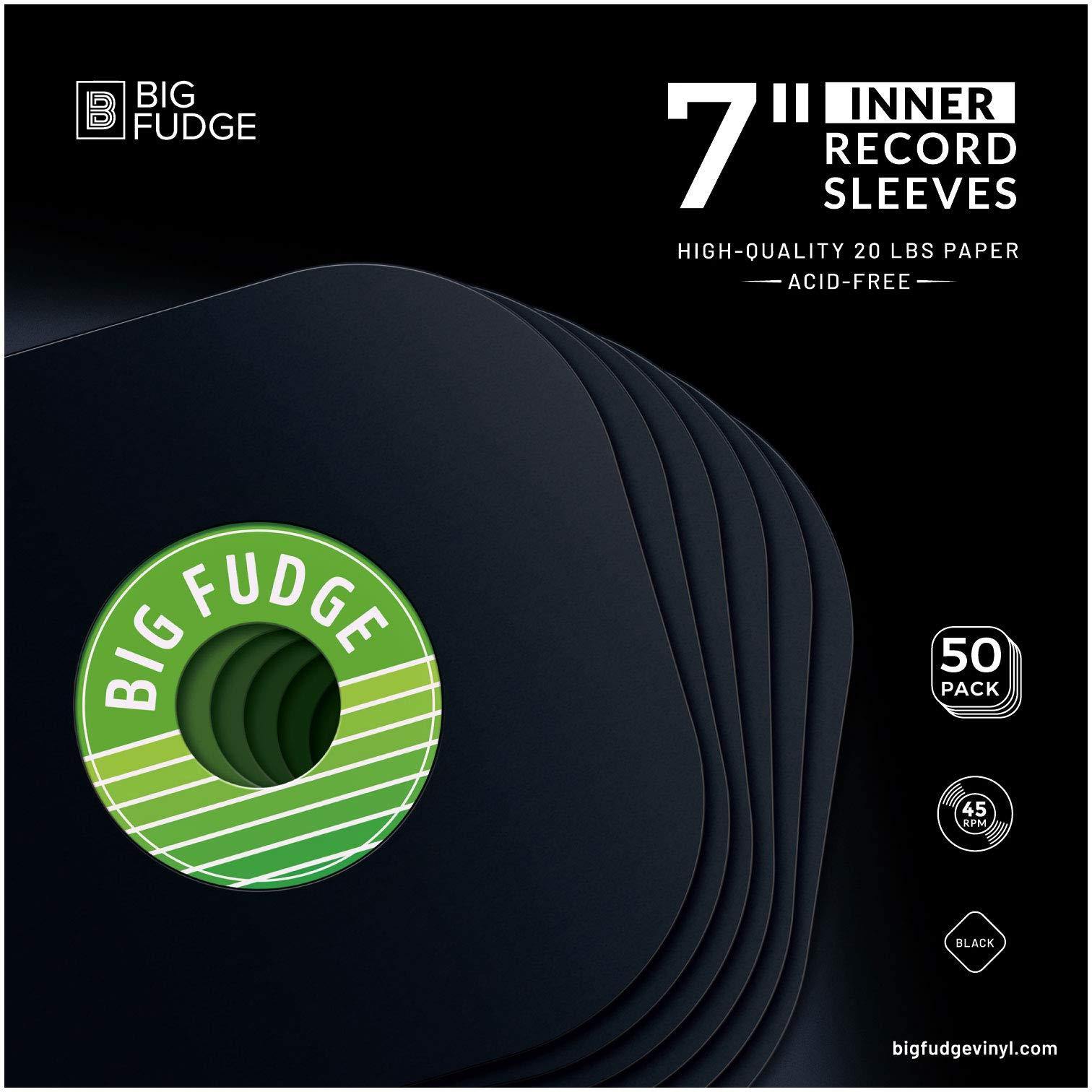 BIG FUDGE Black Special Edition | Vinyl Record Inner Sleeves 50x | Made from Heavyweight & Acid Free Paper - JOY2ESpree