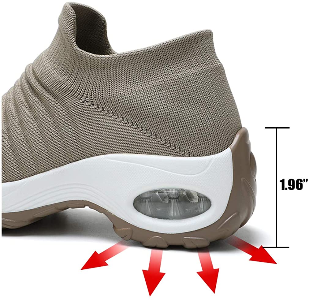 STQ Slip On Breathe Mesh Walking Shoes Women Fashion Sneakers Comfort Wedge Platform Loafers