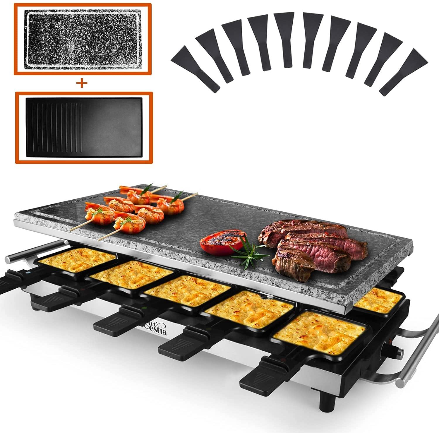 Artestia Raclette Table Grill,1500W Electric Indoor Grill,10 Paddles Korean Bbq Grill - JOY2ESpree