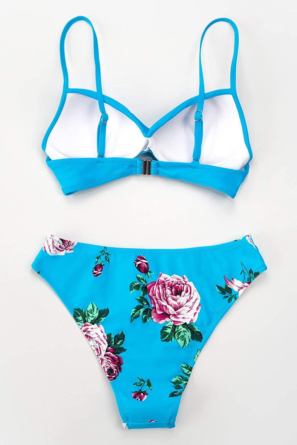 CUPSHE Women's Wrap Top Floral Bottom Bathing Suit Two Piece Sexy Swimsuit