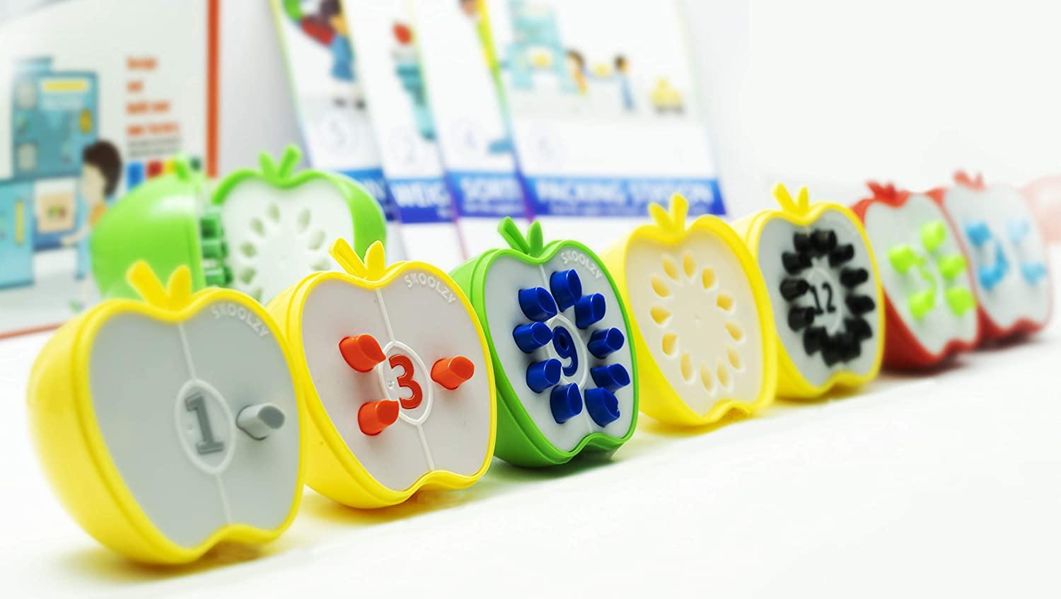 Skoolzy Counting Toddler Games - STEM Apple Factory Learning Toys for 3 Year olds +, Fine Mllotor Skills - JOY2ESpree