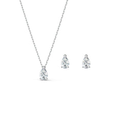 
                        
                          Load image into Gallery viewer, SWAROVSKI Attract Pear Set, White, Rhodium Plated, 14 7/8 / 1/4 x 1/8 (5569174) - JOY2ESpree
                        
                      