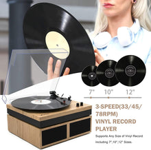 
                        
                          गैलरी व्यूवर में इमेज लोड करें, LP&amp;No.1 Retro Bluetooth Record Player with Stereo External Speakers - JOY2ESpree
                        
                      