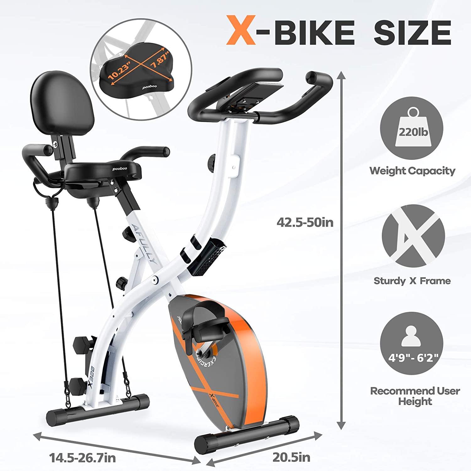Afully Folding Exercise Bike Stationary Foldable Home Upright Recumbent Fitness Bike - JOY2ESpree