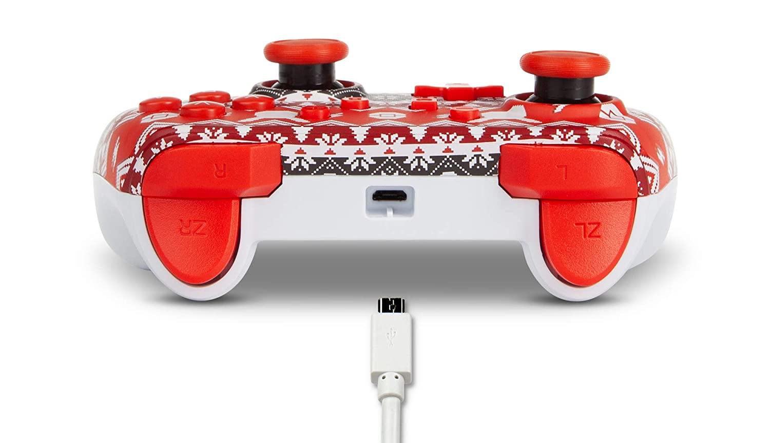 PowerA Enhanced Wired Controller for Nintendo Switch - Mario White, Gamepad, Wired Video Game Controller, Gaming Controller - Nintendo Switch - JOY2ESpree