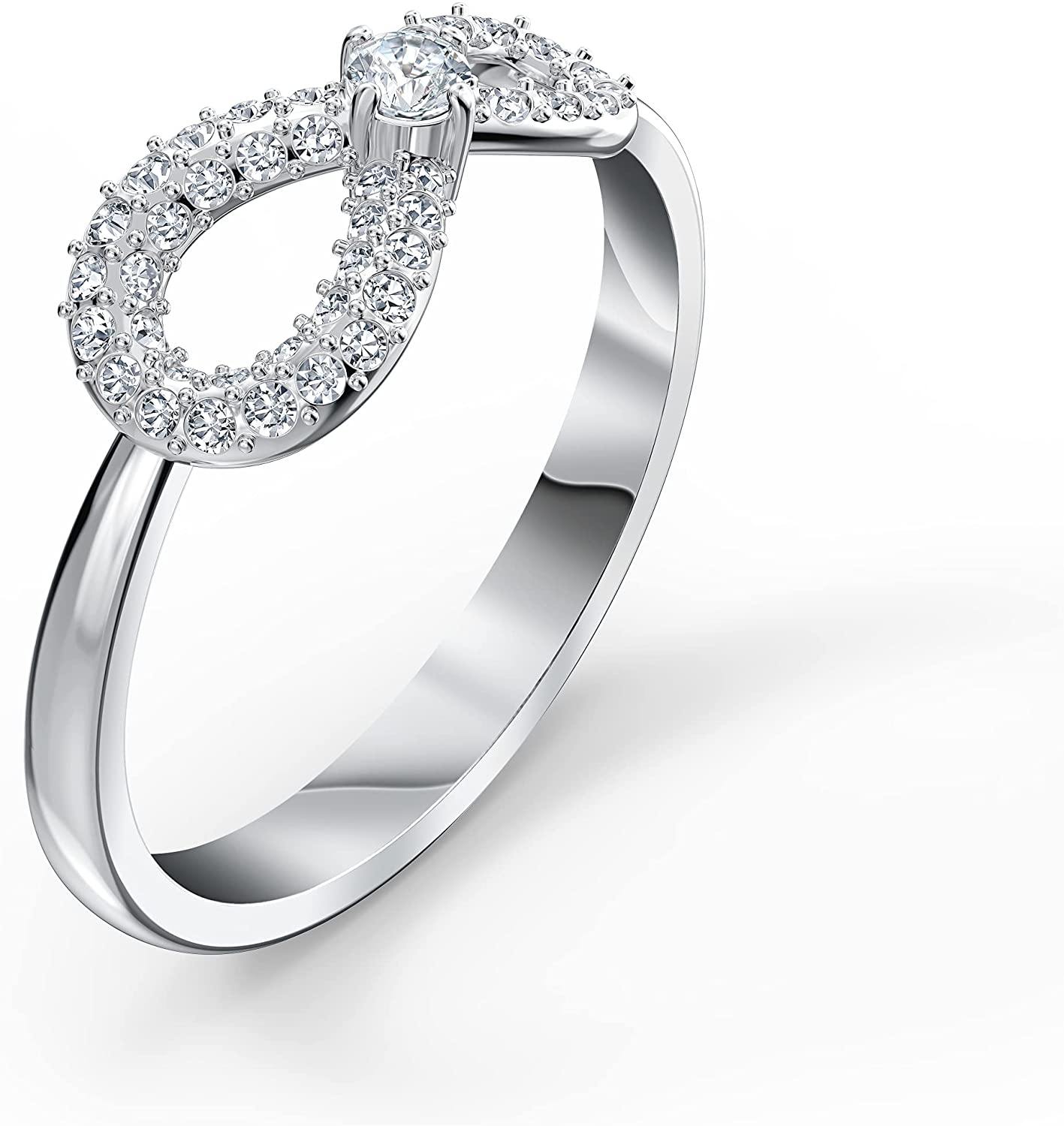 SWAROVSKI Women's Infinity Ring Collection, Rhodium Plated, Clear Crystals - JOY2ESpree
