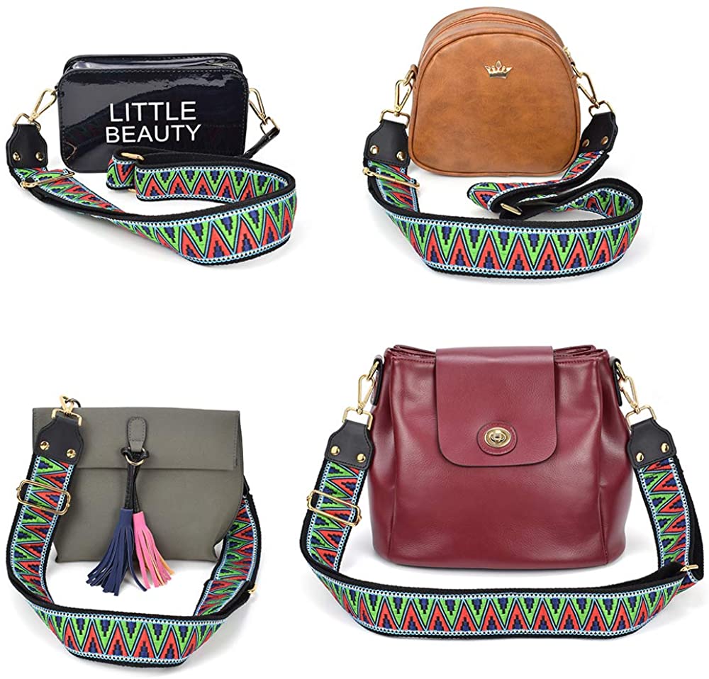 Bag/Purse Strap Replacement Crossbody Shoulder For Women Adjustable Jacquard Woven Cotton Guitar Strap Banjo Strap Style