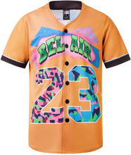 
                        
                          Muat gambar ke penampil Galeri, MOLPE 90s Hip Hop Clothing for Men and Women, Unisex Bel Air 23 Baseball Jersey, Mens Printed Urban Shirts for Party
                        
                      