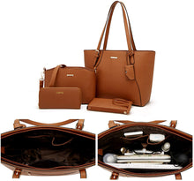 
                        
                          Load image into Gallery viewer, Women Fashion Handbags Wallet Tote Bag Shoulder Bag Top Handle Satchel Purse Set 4pcs
                        
                      