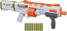 
                        
                          Load image into Gallery viewer, NERF Halo Bulldog SG Dart Blaster -- Pump-Action, Rotating 10-Dart Drum, Tactical Rails, 10 Official Elite Darts, Skin Unlock Code
                        
                      