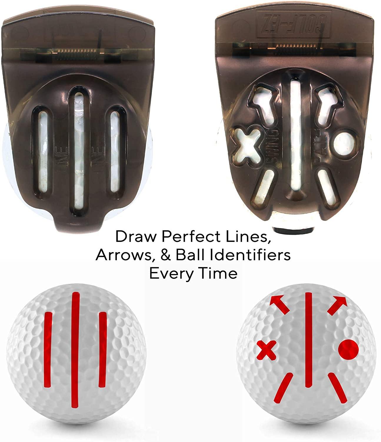 Golf-EZ TRI-LINE Golf Ball Alignment Kit with Carry Case | Swing Path Arrows & Ball Identifiers - JOY2ESpree