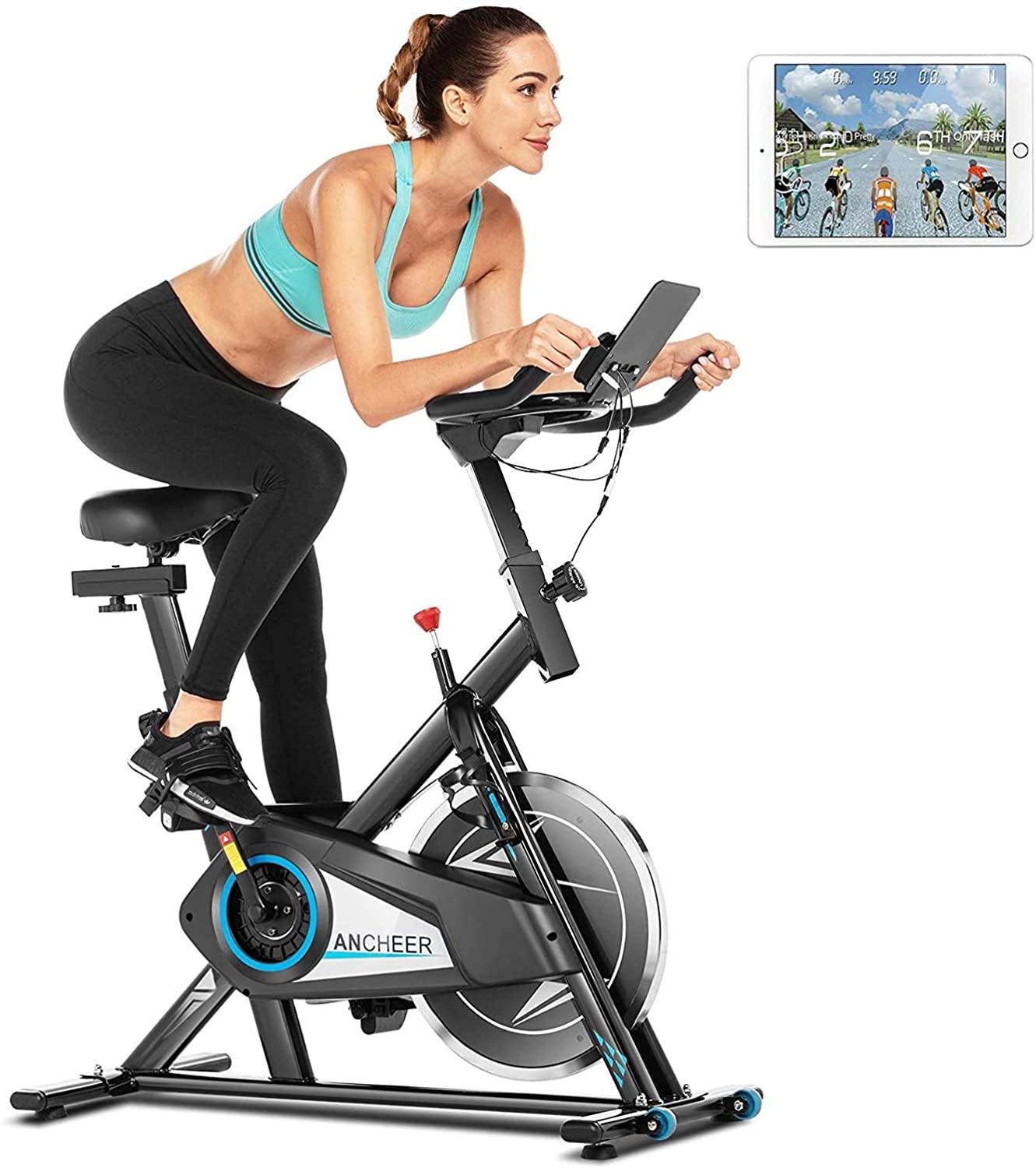ANCHEER Exercise Bike with APP connection, 35LB Flywheel Max. - JOY2ESpree