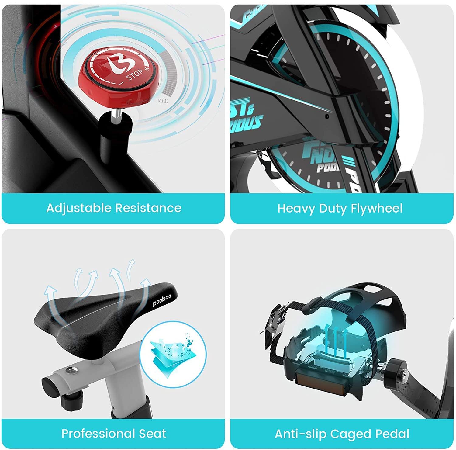 Afully Indoor Cycling Bike, Exercise Bikes Magnetic Resistance Stationary Bike - JOY2ESpree