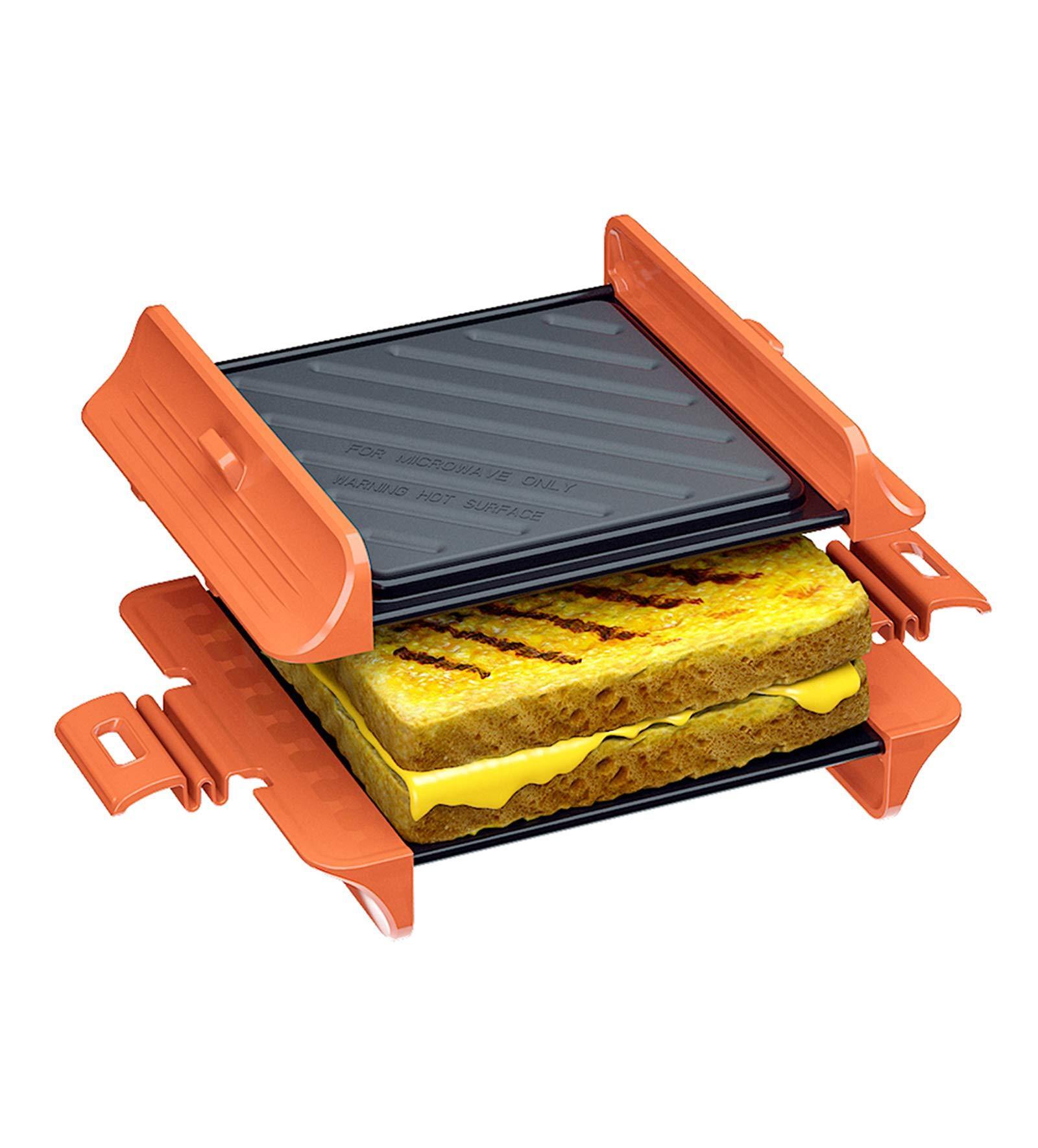 Microwave Sandwich Maker | Panini Press Sandwich Maker | Microwave Grill Tray Crisper | Grill Fast and Dishwasher Safe - JOY2ESpree