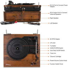 
                        
                          Muat gambar ke penampil Galeri, LP&amp;No.1 Retro Bluetooth Record Player with Stereo External Speakers - JOY2ESpree
                        
                      
