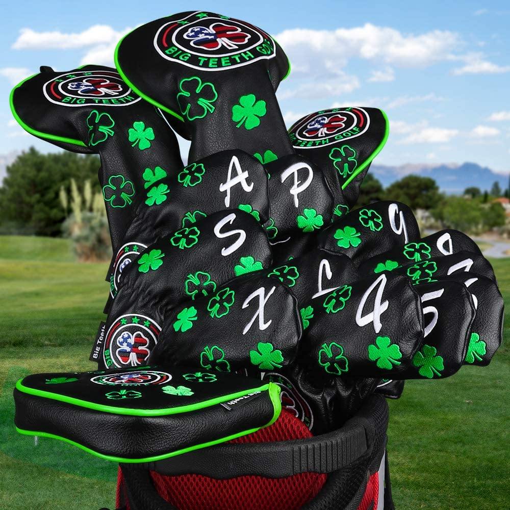 Golf Iron Head Covers 11Pcs Golf Club Protector Lucky Clover for Titleist Callaway Taylormade - JOY2ESpree