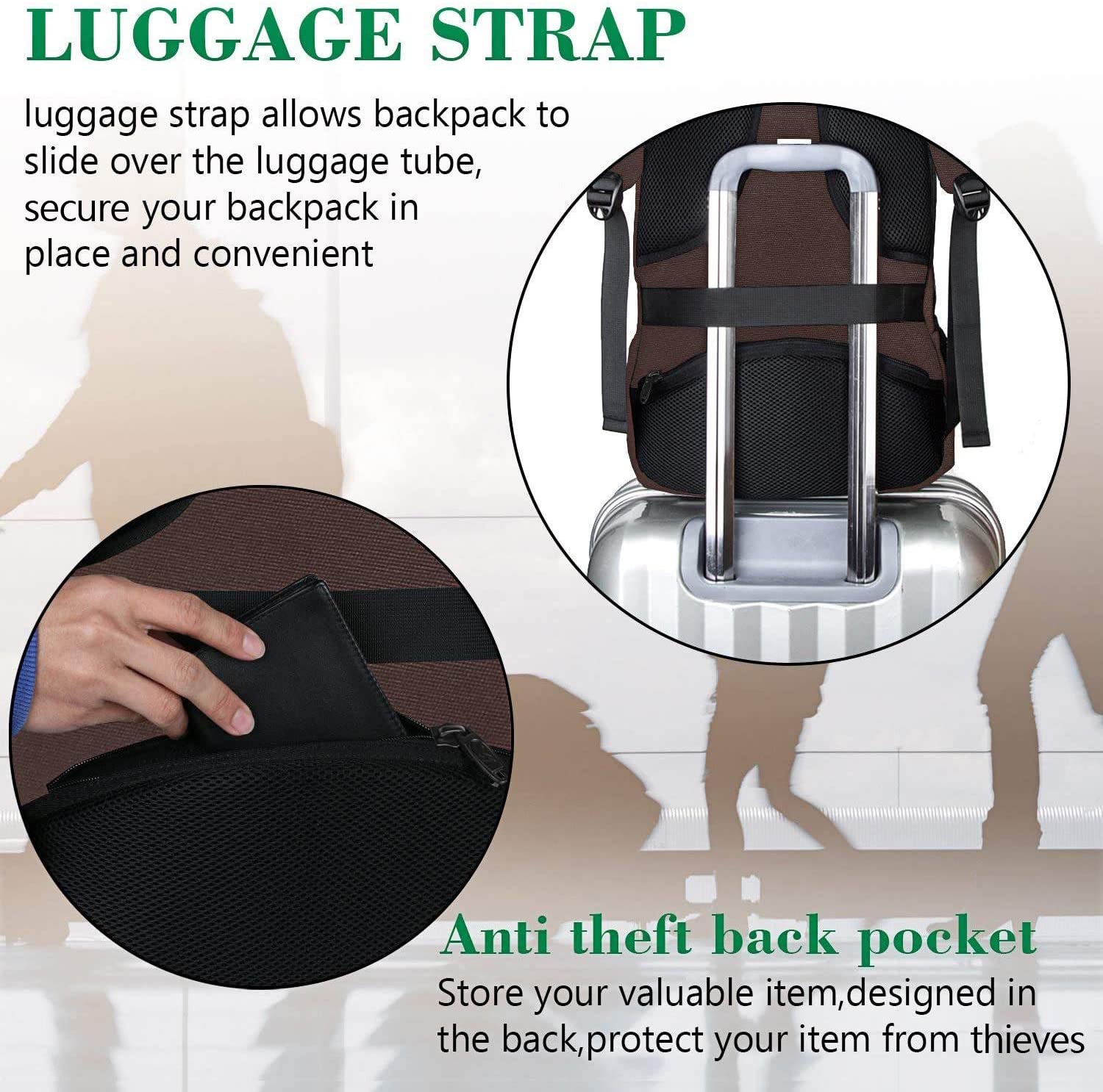 Matein Travel Laptop Backpack, Business Anti Theft Slim Durable Laptops Backpack